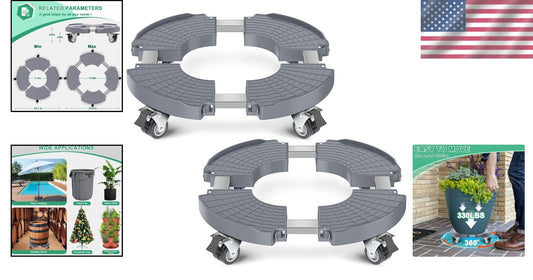Adjustable 15-21 Inch Rolling Plant Caddy with Wheels - 2 Pack for Easy Moving