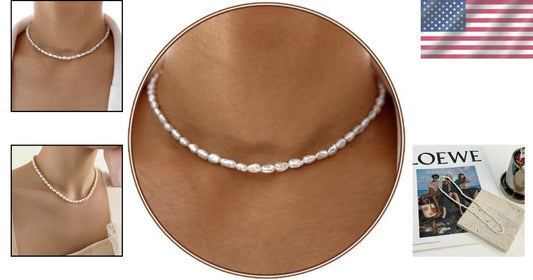 Dainty Pearl Choker Necklace - 4MM/6MM/8MM Adjustable Elegant Jewelry for Women