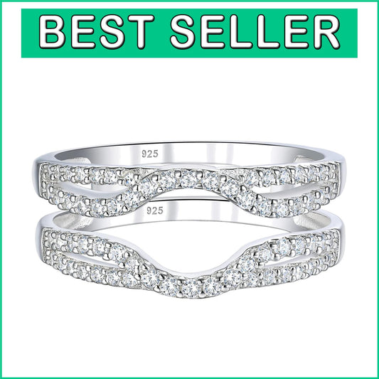Elegant Sterling Silver Ring Enhancer with AAAAA CZ - Perfect for Any Occasion