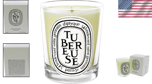 Luxury Tuberose Candle - 6.5 oz, Glass Container with Long-Lasting Fragrance