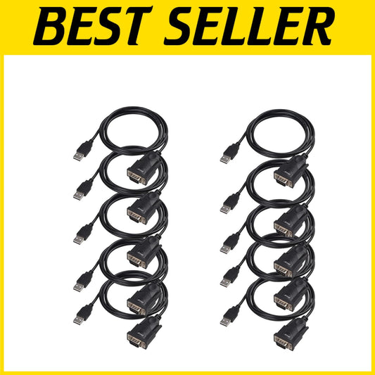 5FT USB to RS232 DB9 Cable Adapter with PL2303 Chipset - High-Speed Connectivity
