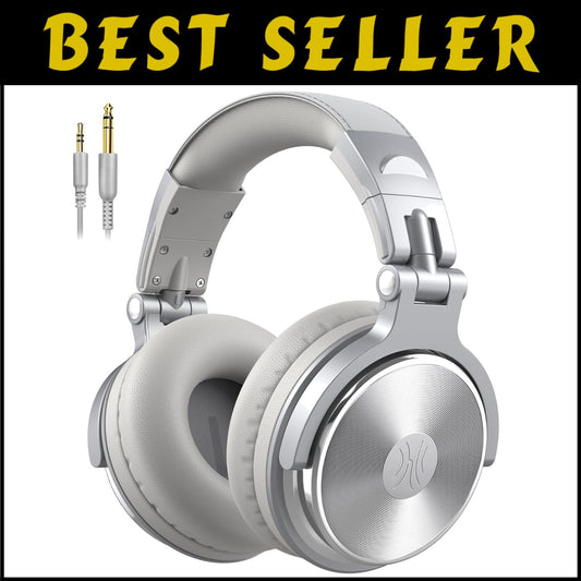 Wired DJ Headphones with Noise Isolation and Adjustable Headband - 50mm Drivers