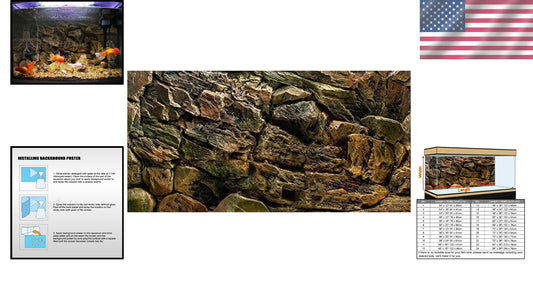 Customizable Rock Wall Aquarium Decor - PVC Backdrop for Unique Fish Tanks