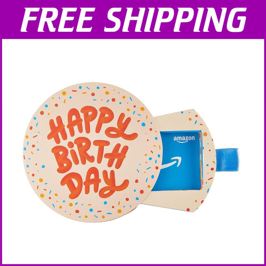 Delightful Birthday Cake Pop-Up Box Gift Card – No Fees, Easy Redemption
