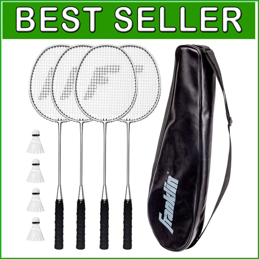 Family-Friendly Badminton Racket Set - Includes 4 Rackets & Shuttlecocks