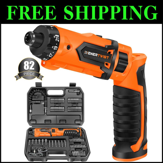 Premium 8V Cordless Screwdriver Kit - 88 in.lbs Torque, 1Hr Charger Included