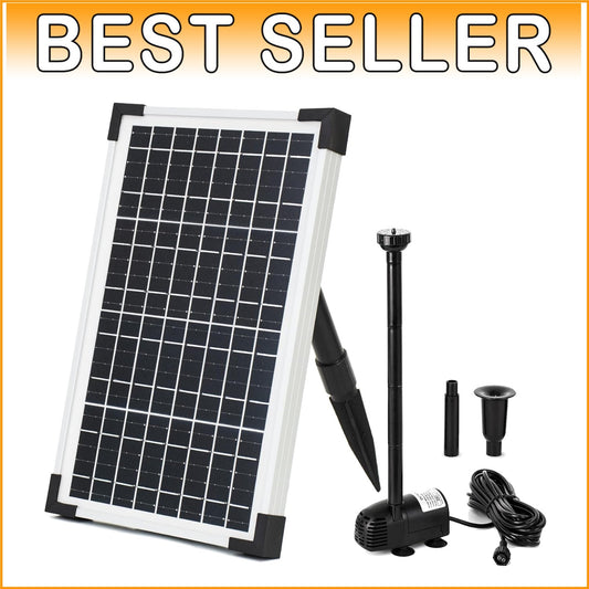 Garden Decoration Solar Fountain Pump - Safe for Wildlife and Birds, 196 GPH