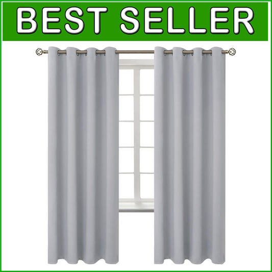 Blackout Room Darkening Drapes 52 x 72 Inches - Grommet & Thermal Insulation Set