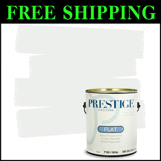 Acrylic Latex Flat Interior Paint - 1 Gallon, Easy Clean-Up and Coverage