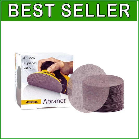 Abranet 5-Inch Grit 600 Sanding Discs - Versatile Hook & Loop Design (50 Discs)