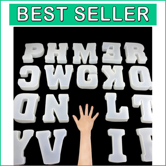 Versatile 6-Inch Silicone Alphabet Mold for Candles, Soap, & Resin - 26 Pack