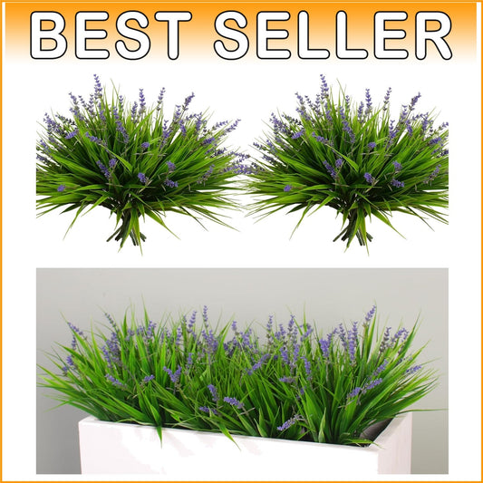 24 Bundle UV Resistant Artificial Purple Flowers for Elegant Outdoor Decor