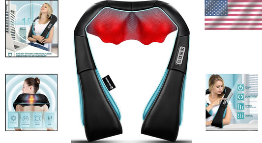 Portable Deep Tissue Shiatsu Massager with Heat – Ideal Gift for Wellness Lovers