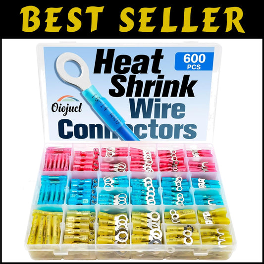 Assorted Heat Shrink Wire Connectors: 600PCS Marine & Automotive Crimp Terminals