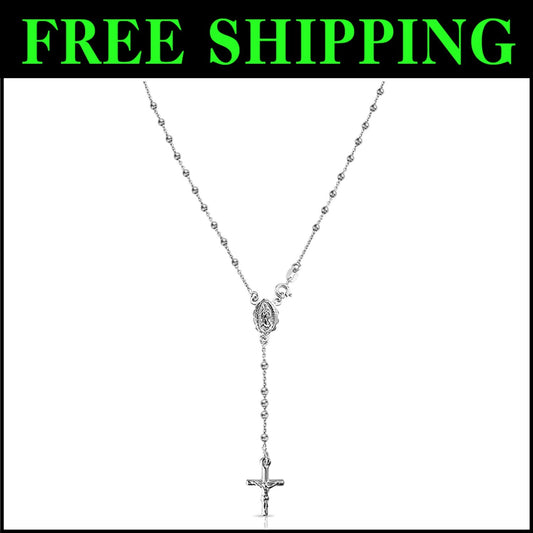Hypoallergenic 925 Sterling Silver Italian Chain Y Necklace for Sensitive Skin