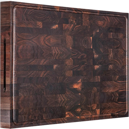 Elegant Walnut Wood Chopping Board 24x18x2 In - Perfect Gift for Cooking Lovers
