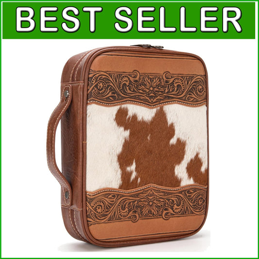 Stylish Floral Pattern Bible Cover - Vegan Leather with Secure Zipper Closure