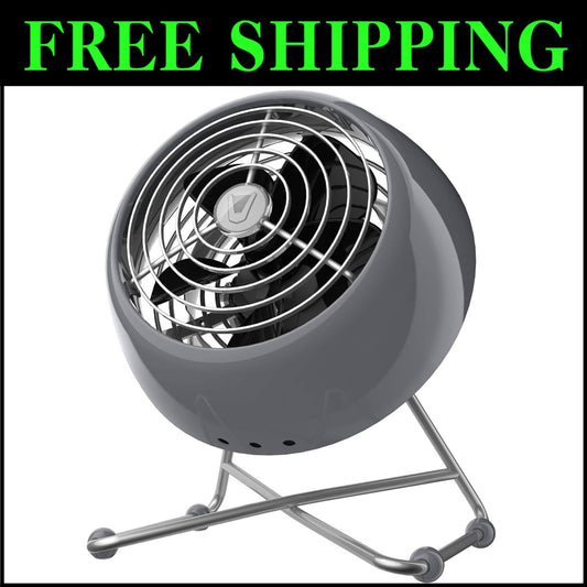 Vintage Metal VFAN Mini Fan - Adjustable Tilt & Quiet Airflow for Compact Spaces