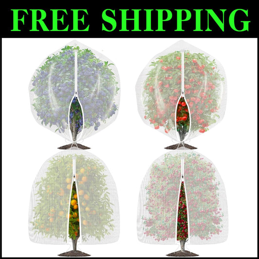 Versatile 4PCS 4.6x5.9 FT Plant Netting with Drawstring – Ideal for Garden Use