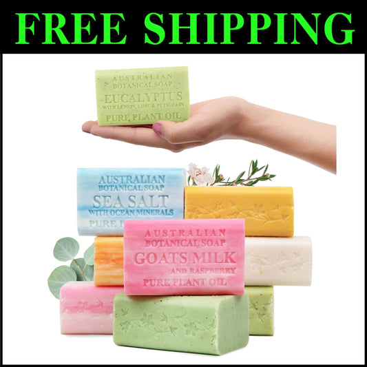 Long-Lasting Variety Pack of 8 Triple Milled 6.6oz Soap Bars for All Skin Types