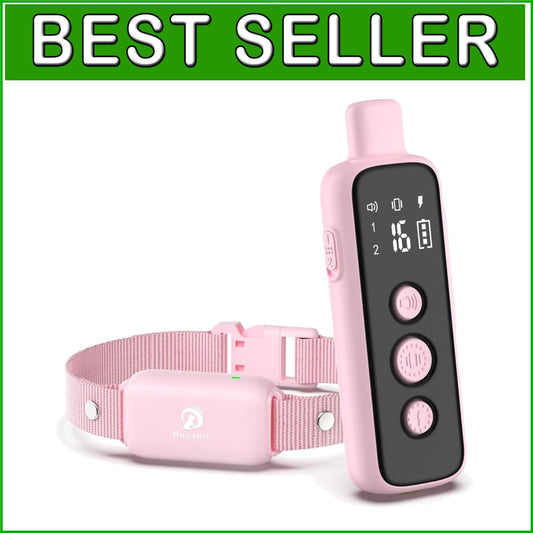 Light Pink Dog Training Collar with Beep, Vibration & Shock - Adjustable Size
