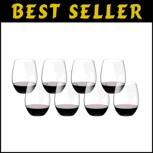Set of 8 Modern Crystal Wine Glasses for Cabernet & Merlot - Eco-Friendly Choice