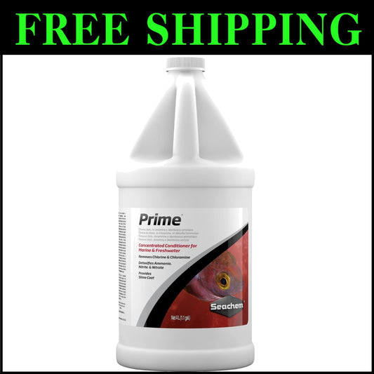 Prime Aquarium Conditioner – 1 Gal Liquid Detoxifier for Fresh & Saltwater Fish