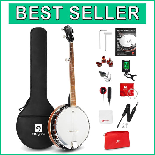 Beginner-Friendly 38" 5-String Banjo Set with Adjustable Height and Accessories