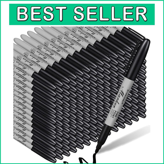 Durable 500-Pack Black Permanent Markers - Ideal for Classroom and Office Use