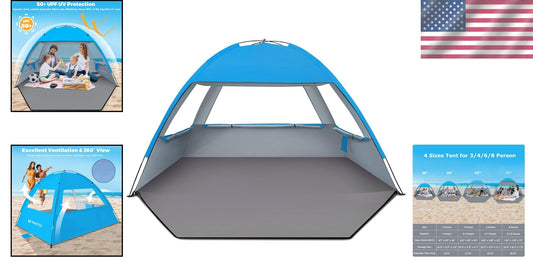 Durable Fiberglass Beach Canopy with Privacy Curtains for Outdoor Adventures