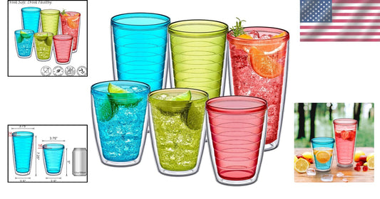 16oz and 24oz Mixed-Color Insulated Tumblers – Perfect for Iced Beverages