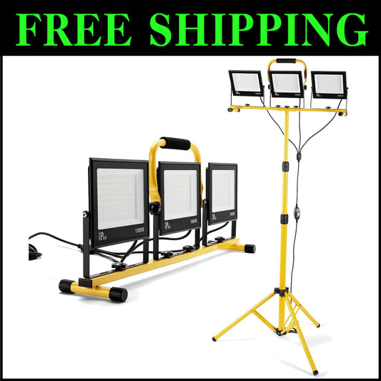 30000 Lumen Waterproof LED Work Light with Adjustable Tripod for Professionals