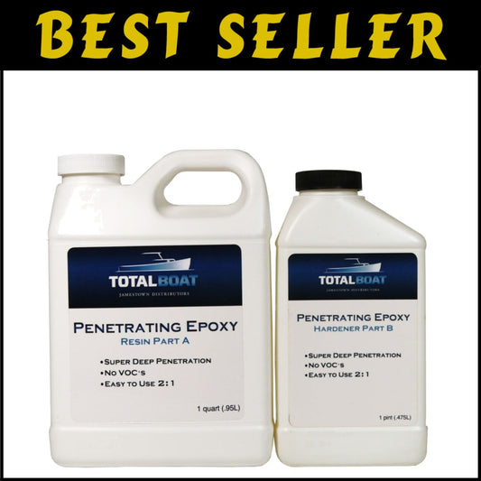 Clear Wood Rot Repair Epoxy - Quart Size for Easy Application & Strong Support