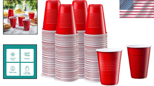 Durable Non-Slip Red Plastic Cups - 240 Count for Hassle-Free Celebrations