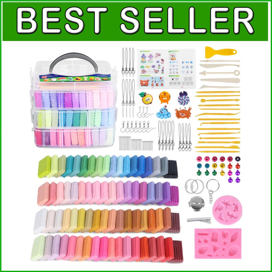 72 Color Polymer Clay Kit - Non-Stick Modeling Clay with 19 Tools & Storage Box
