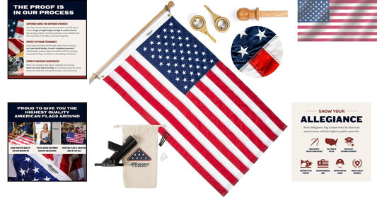 Locally-Sourced 3' x 5' American Flag | Handcrafted Nylon with Embroidered Stars