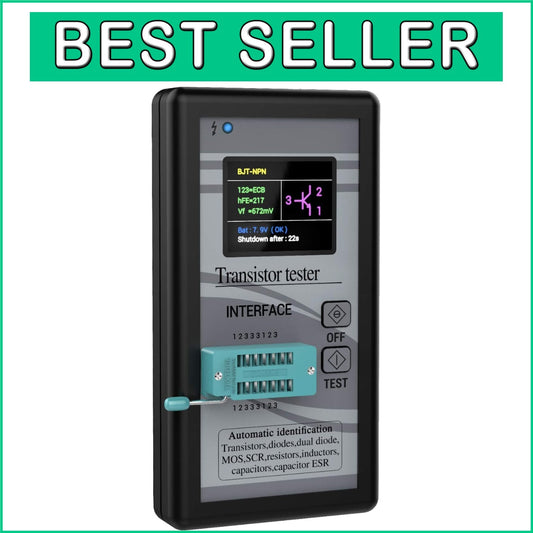 Advanced Battery-Powered LCR Meter with Color Display for Transistors & More