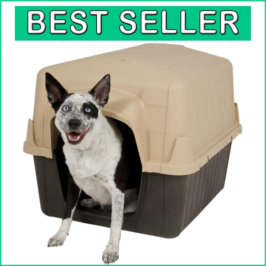 Weather-Resistant Aspen Pet Outdoor Dog House for Medium Breeds (25-50 lbs)