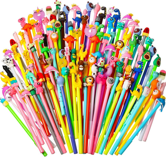 Cute Animal Style Bulk Pens - 0.5mm Gel Ink, Ideal for Kids, Teachers & Gifts