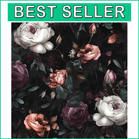 Boho Rose Peel and Stick Wallpaper - Vintage Floral Decor for Renters, 47.8 sqft