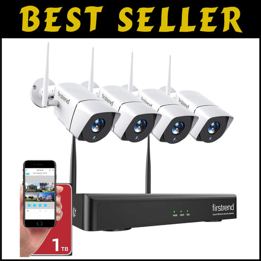 All-Inclusive Wireless Home Security System with 4 Cameras & Motion Detection