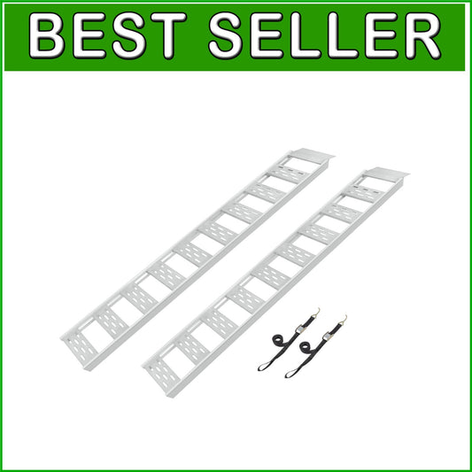 Durable Aluminum Loading Ramps - 1,250 lb Total Capacity with Traction Treads