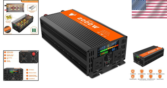 2000W Car Power Inverter - LED Display, Dual Outlets & USB for RV & Camping