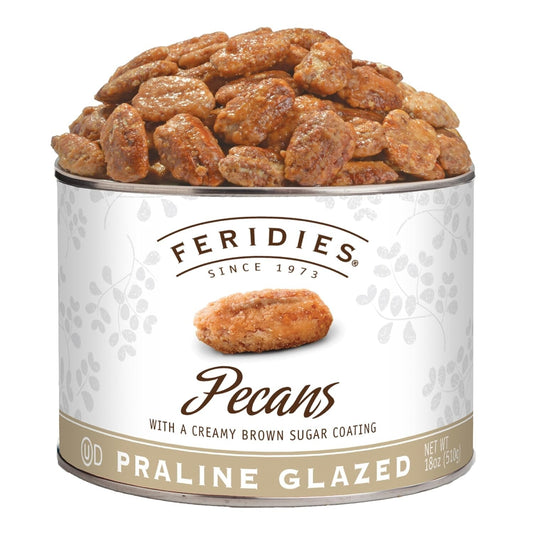 Deliciously Sweet 18oz Praline Pecans in Vacuum-Sealed Tin - Healthier Delight