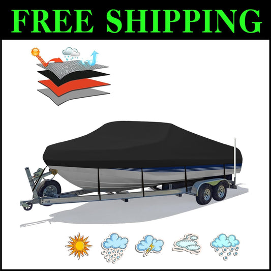Ultimate Heavy Duty Boat Cover 23-24ft - UV and Waterproof Protection Included