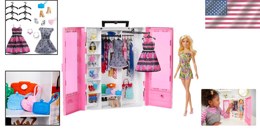 Blonde Fashion Doll with Chic Pink Closet & Accessories - Perfect Gift for Girls