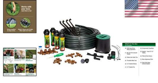 32HE In-Ground Pro Rotor Pop-up Sprinkler System with Click-N-Go Hose Connection