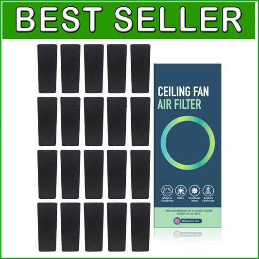 Effortless Air Quality with 20-Pack Charcoal Ceiling Fan Filters - Easy Install