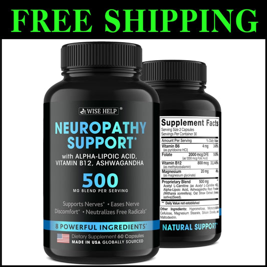 Multi-Action Neuropathy Support with Antioxidants - 60 Capsules for Nerve Health