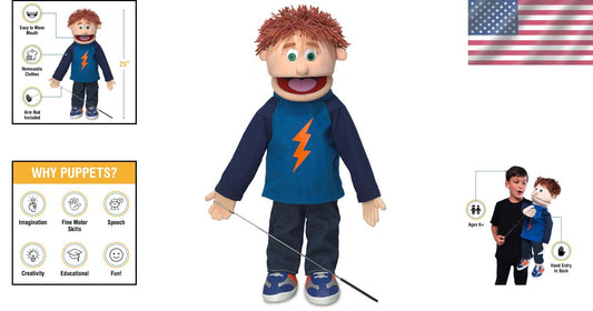 25" Tommy Full Body Ventriloquist Puppet - Lightweight, Easy-to-Use Joy